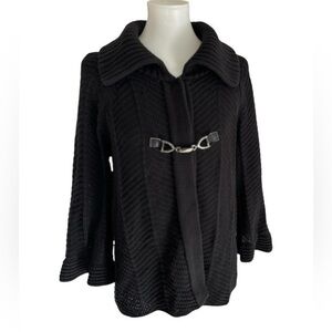 JM collection knit toggle cardigan sweater
